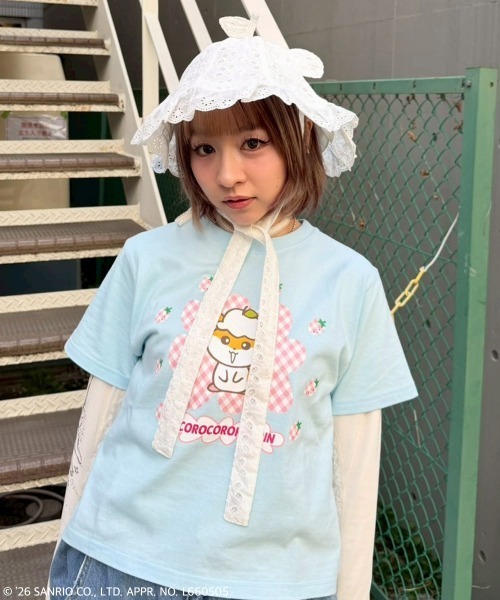 Candy Stripper（キャンディストリッパー）の「【COROCOROKURIRIN】STRAWBERRY TEE（Tシャツ/カットソー・レディース・ブラック/ライトブルー/オフホワイト・FREE）」の7枚目の写真