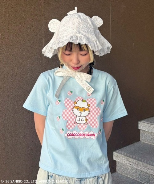 Candy Stripper（キャンディストリッパー）の「【COROCOROKURIRIN】STRAWBERRY TEE（Tシャツ/カットソー・レディース・ブラック/ライトブルー/オフホワイト・FREE）」の14枚目の写真