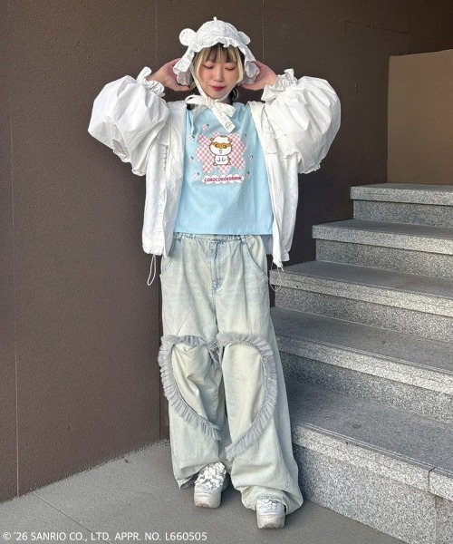 Candy Stripper（キャンディストリッパー）の「【COROCOROKURIRIN】STRAWBERRY TEE（Tシャツ/カットソー・レディース・ブラック/ライトブルー/オフホワイト・FREE）」の16枚目の写真