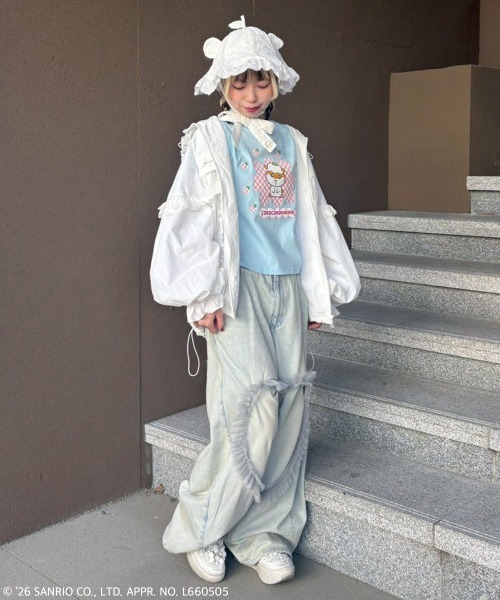 Candy Stripper（キャンディストリッパー）の「【COROCOROKURIRIN】STRAWBERRY TEE（Tシャツ/カットソー・レディース・ブラック/ライトブルー/オフホワイト・FREE）」の17枚目の写真