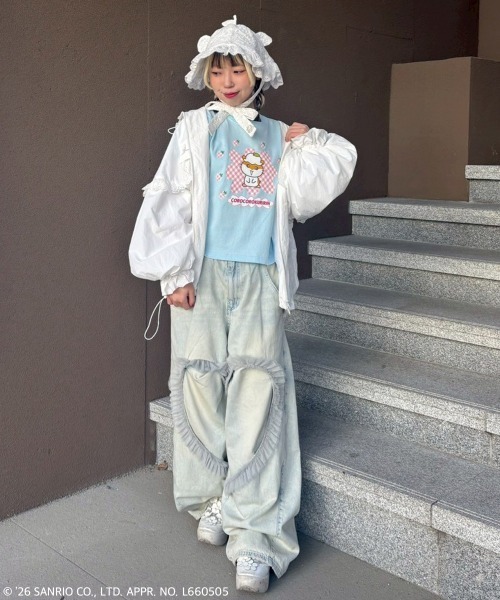 Candy Stripper（キャンディストリッパー）の「【COROCOROKURIRIN】STRAWBERRY TEE（Tシャツ/カットソー・レディース・ブラック/ライトブルー/オフホワイト・FREE）」の18枚目の写真