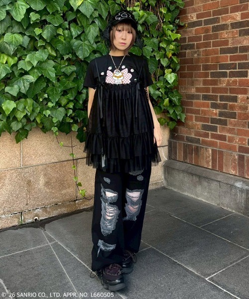 Candy Stripper（キャンディストリッパー）の「【COROCOROKURIRIN】STRAWBERRY TEE（Tシャツ/カットソー・レディース・ブラック/ライトブルー/オフホワイト・FREE）」の21枚目の写真