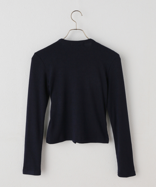 U by SPICK&SPAN(ユーバイスピックアンドスパン)の「CRANK/クランク RIBBON-TIED KNIT CARDIGAN(ニット/セーター・レディース・ホワイト/ネイビー・FREE)」の3枚目の写真