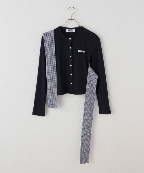 U by SPICK&SPAN(ユーバイスピックアンドスパン)の「CRANK/クランク RIBBON-TIED KNIT CARDIGAN(ニット/セーター・レディース・ホワイト/ネイビー・FREE)」の5枚目の写真