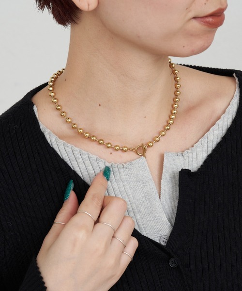 CIAOPANIC TYPY（チャオパニックティピー）の「lilステンレスボールチェーンネックレス（ネックレス・レディース・ゴールド/シルバー・ONE SIZE）」の4枚目の写真