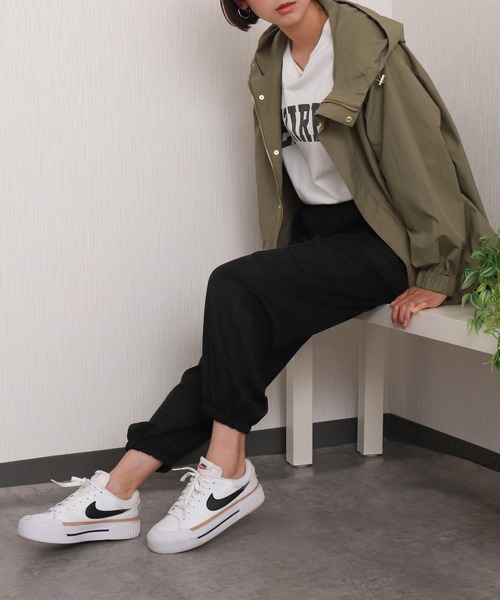 libelle more(リベル モア)の「ヴィンテージツイルカーゴパンツ(カーゴパンツ・レディース・ミント/チャコールグレー/ブラック/アイボリー/グレイッシュベージュ・M/L)」の2枚目の写真
