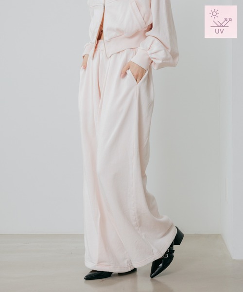 Heather（ヘザー）の「UV裏毛ワイドパンツ　656679（スウェットパンツ・レディース・グレー系その他/ピンク/スミクロ・FREE）」の3枚目の写真