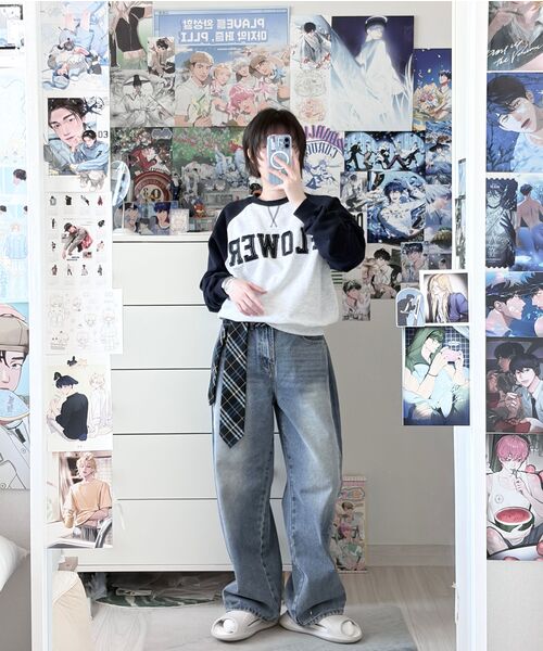 HAVISM（ヘビズム）の「FLOWER APLIQUE RAGLAN SWEATSHIRT(NAVY)（スウェット・レディース・その他・ONE SIZE）」の8枚目の写真