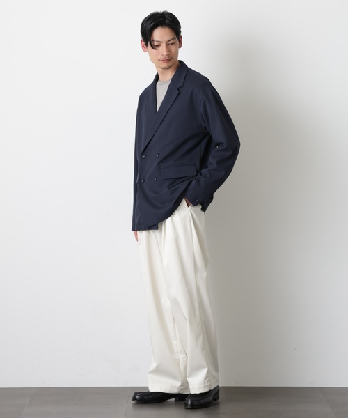 NANO universe（ナノユニバース）の「ドレープダブルジャケット（テーラードジャケット・メンズ・ネイビー/ブラック・S/L/M）」の9枚目の写真