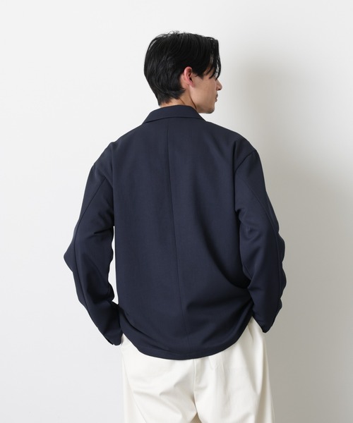 NANO universe（ナノユニバース）の「ドレープダブルジャケット（テーラードジャケット・メンズ・ネイビー/ブラック・S/L/M）」の6枚目の写真