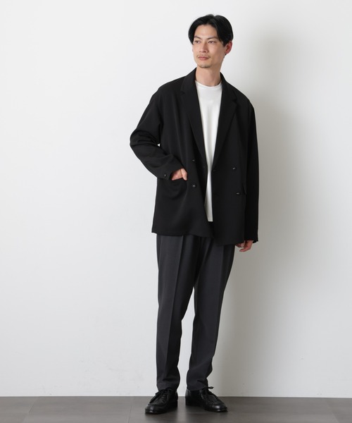 NANO universe（ナノユニバース）の「ドレープダブルジャケット（テーラードジャケット・メンズ・ネイビー/ブラック・S/L/M）」の14枚目の写真