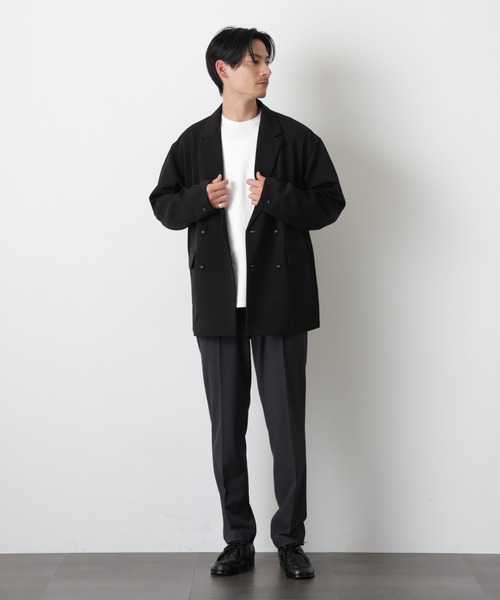 NANO universe（ナノユニバース）の「ドレープダブルジャケット（テーラードジャケット・メンズ・ネイビー/ブラック・S/L/M）」の15枚目の写真