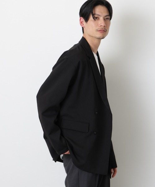 NANO universe（ナノユニバース）の「ドレープダブルジャケット（テーラードジャケット・メンズ・ネイビー/ブラック・S/L/M）」の12枚目の写真