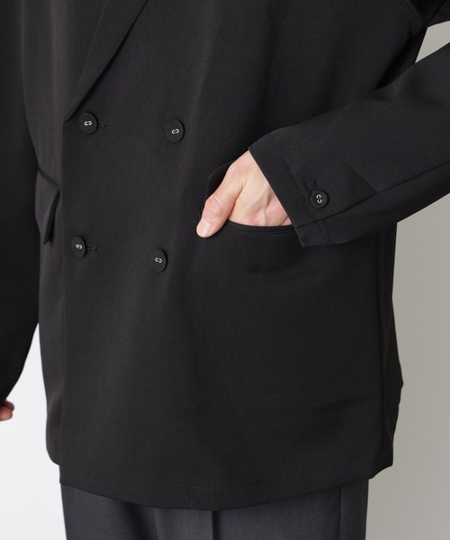 NANO universe（ナノユニバース）の「ドレープダブルジャケット（テーラードジャケット・メンズ・ネイビー/ブラック・S/L/M）」の22枚目の写真