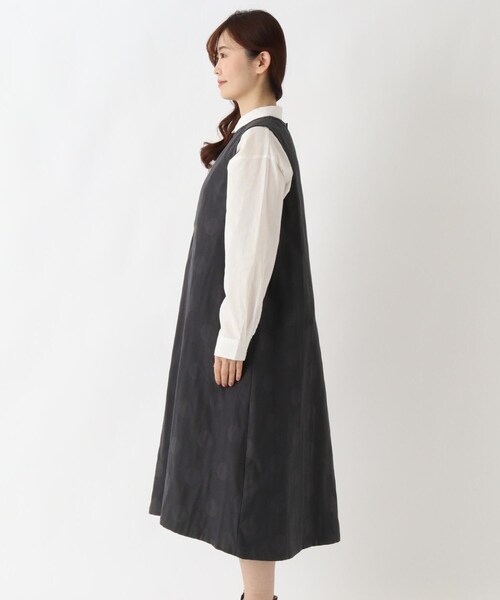 one'sterrace(ワンズテラス)の「ドットジャカードノースリーブワンピース(ワンピース・レディース・ブラック系8/グレー系その他7・02)」の14枚目の写真