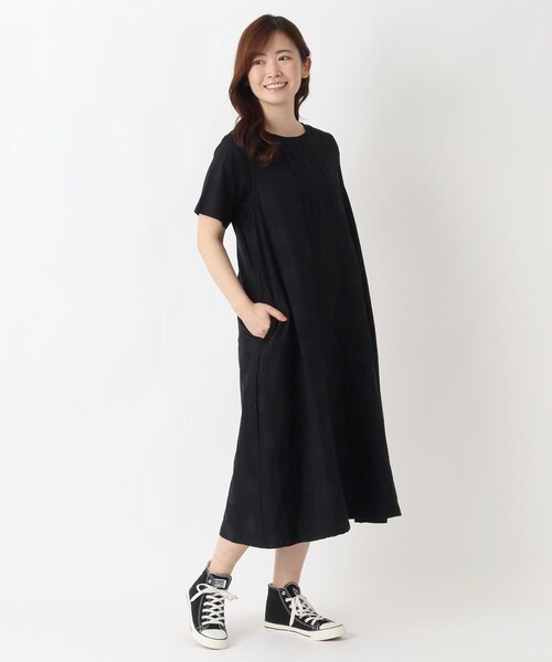 one'sterrace(ワンズテラス)の「ドットジャカードノースリーブワンピース(ワンピース・レディース・ブラック系8/グレー系その他7・02)」の10枚目の写真