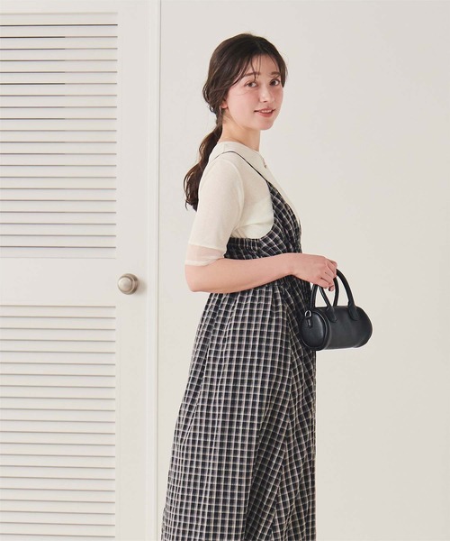 titivate(ティティベイト)の「シアー切替ハーフスリーブカットソートップス(Tシャツ/カットソー・レディース・ダークブラウン/ライトブルー/ブラック/オフホワイト・L/M/S)」の10枚目の写真
