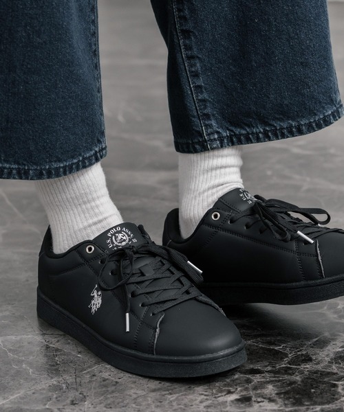 U.S. POLO ASSN.(ユーエスポロアッスン)の「U.S. POLO ASSN. ユーエスポロアッスン ローカット 紐靴コートスニーカー(スニーカー・メンズ・ホワイト×グリーン/ブラック×シルバー/ホワイト×ブラック・26cm/25cm/24cm/23cm/28cm/27cm)」の4枚目の写真
