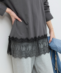 JOURNAL STANDARD relume（ジャーナルスタンダード　レリューム）の「レースヘムロンT（Tシャツ/カットソー）」