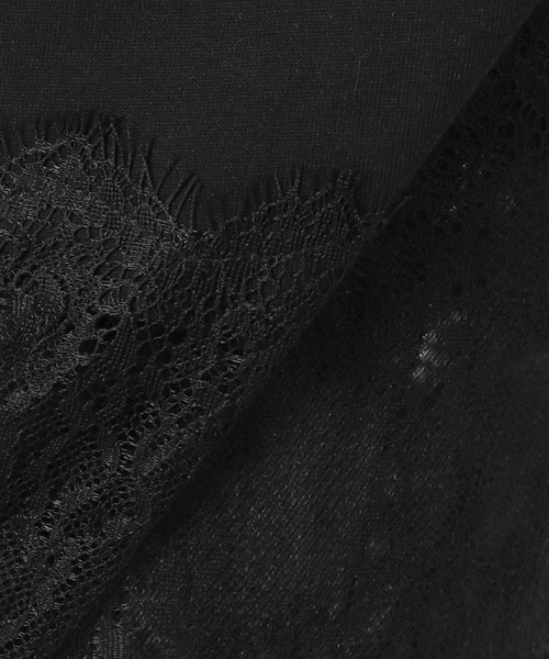 JOURNAL STANDARD relume（ジャーナルスタンダード　レリューム）の「レースヘムロンT（Tシャツ/カットソー・レディース・ホワイト/ブラック/ブラック系その他・FREE）」の5枚目の写真