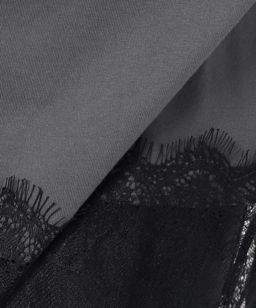 JOURNAL STANDARD relume（ジャーナルスタンダード　レリューム）の「レースヘムロンT（Tシャツ/カットソー・レディース・ホワイト/ブラック/ブラック系その他・FREE）」の6枚目の写真