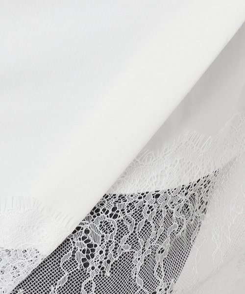 JOURNAL STANDARD relume（ジャーナルスタンダード　レリューム）の「レースヘムロンT（Tシャツ/カットソー・レディース・ホワイト/ブラック/ブラック系その他・FREE）」の7枚目の写真