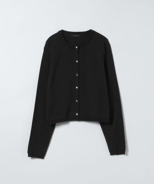 JEANASIS（ジーナシス）の「14Gイゲージリブスナップカーディガン/668667（カーディガン/ボレロ・レディース・ホワイト/ブラック/レッド/マルチ・FREE）」の2枚目の写真