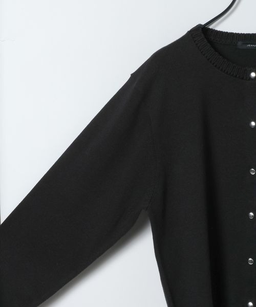 JEANASIS（ジーナシス）の「14Gイゲージリブスナップカーディガン/668667（カーディガン/ボレロ・レディース・ホワイト/ブラック/レッド/マルチ・FREE）」の7枚目の写真