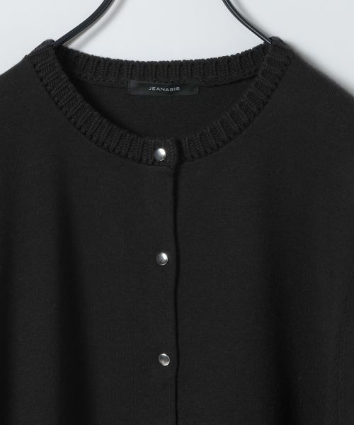 JEANASIS（ジーナシス）の「14Gイゲージリブスナップカーディガン/668667（カーディガン/ボレロ・レディース・ホワイト/ブラック/レッド/マルチ・FREE）」の8枚目の写真