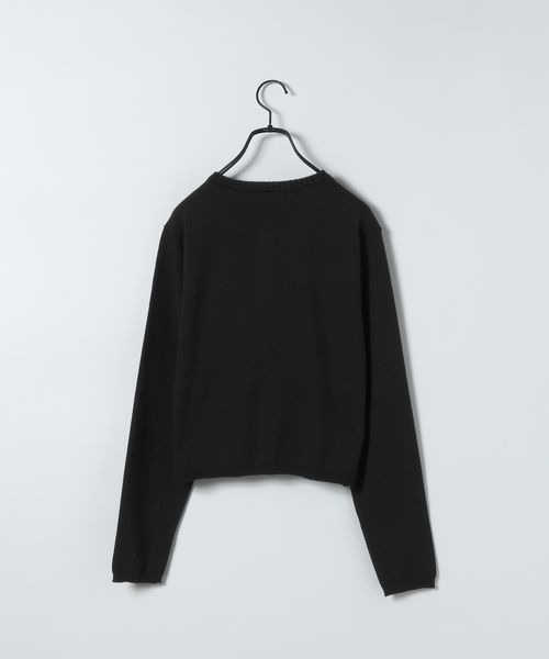 JEANASIS（ジーナシス）の「14Gイゲージリブスナップカーディガン/668667（カーディガン/ボレロ・レディース・ホワイト/ブラック/レッド/マルチ・FREE）」の9枚目の写真