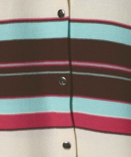 JEANASIS（ジーナシス）の「14Gイゲージリブスナップカーディガン/668667（カーディガン/ボレロ・レディース・ホワイト/ブラック/レッド/マルチ・FREE）」の10枚目の写真