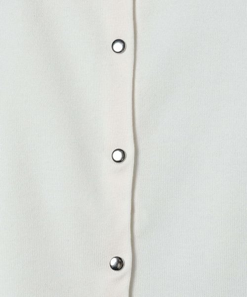 JEANASIS（ジーナシス）の「14Gイゲージリブスナップカーディガン/668667（カーディガン/ボレロ・レディース・ホワイト/ブラック/レッド/マルチ・FREE）」の12枚目の写真