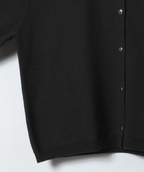 JEANASIS（ジーナシス）の「14Gイゲージリブスナップカーディガン/668667（カーディガン/ボレロ・レディース・ホワイト/ブラック/レッド/マルチ・FREE）」の5枚目の写真