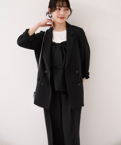 VIS（ビス）の「美easyリネンライクリボンビスチェトップス/イージーケア・接触冷感・セットアップ対応（Tシャツ/カットソー・レディース・ピンク/ブラック/キナリ/グレー・FREE）」の10枚目の写真