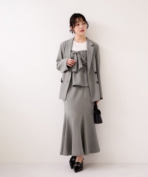 VIS（ビス）の「美easyリネンライクリボンビスチェトップス/イージーケア・接触冷感・セットアップ対応（Tシャツ/カットソー・レディース・ピンク/ブラック/キナリ/グレー・FREE）」の21枚目の写真