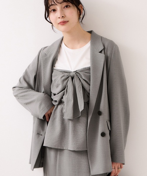 VIS（ビス）の「美easyリネンライクリボンビスチェトップス/イージーケア・接触冷感・セットアップ対応（Tシャツ/カットソー・レディース・ピンク/ブラック/キナリ/グレー・FREE）」の20枚目の写真