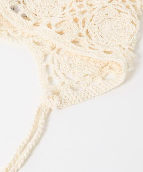 SMELLY(スメリー)の「フラワーデザインボンネット(ニットキャップ/ビーニー・レディース・アイボリー/ブラック・-)」の20枚目の写真