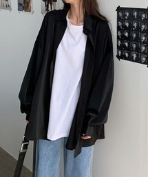 とろみ素材オーバーサイズシャツ