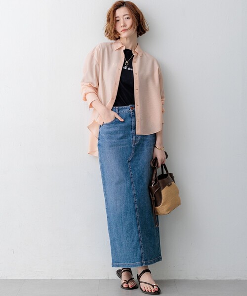 23区 S(ニジュウサンクチイサイサイズ)の「シアータンブラー シャツ(シャツ/ブラウス・レディース・ベージュ系/ダークブラウン系/サックスブルー系/ピンク系/ネイビー系・32)」の10枚目の写真
