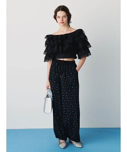 FURFUR（ファーファー）の「【限定カラー】ミニフラワープリントスウェットパンツ（その他パンツ・レディース・ライトグレー/ホワイト/ブラック・0/1）」の7枚目の写真