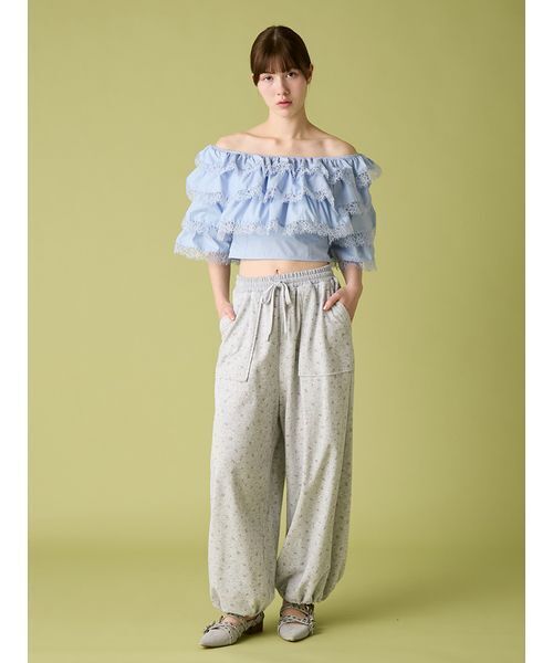 FURFUR（ファーファー）の「【限定カラー】ミニフラワープリントスウェットパンツ（その他パンツ・レディース・ライトグレー/ホワイト/ブラック・0/1）」の16枚目の写真