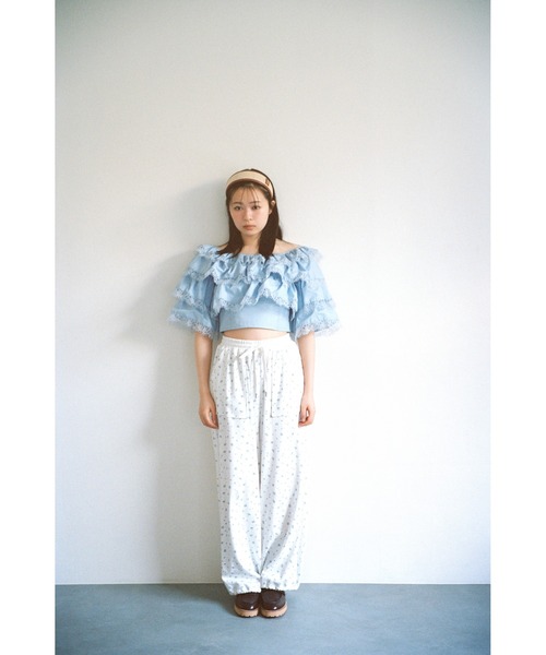 FURFUR（ファーファー）の「【限定カラー】ミニフラワープリントスウェットパンツ（その他パンツ・レディース・ライトグレー/ホワイト/ブラック・0/1）」の4枚目の写真