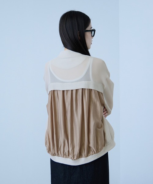 VICKY（ビッキー）の「【大人の抜け感】メッシュブルゾン（ダウンジャケット/コート・レディース・ベージュ/オフホワイト/ブラック・M）」の9枚目の写真