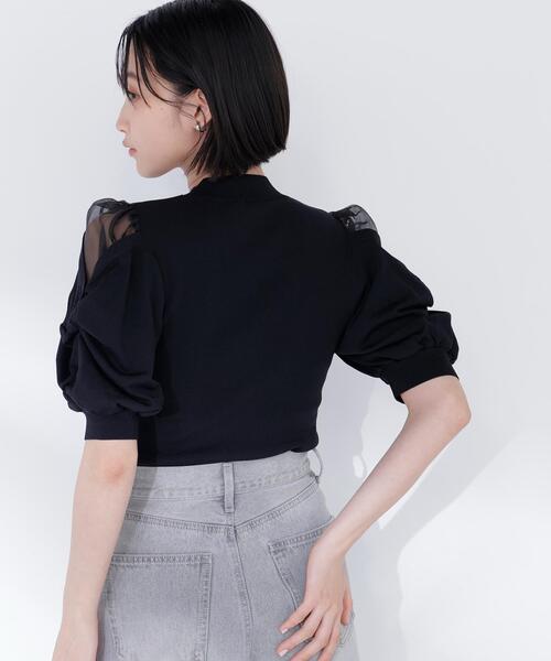 NATURAL BEAUTY BASIC(ナチュラルビューティーベーシック)の「◇シアーツイストスリーブニット(ニット/セーター・レディース・ブルー/ピンク/オフホワイト/ブラック・FREE)」の19枚目の写真