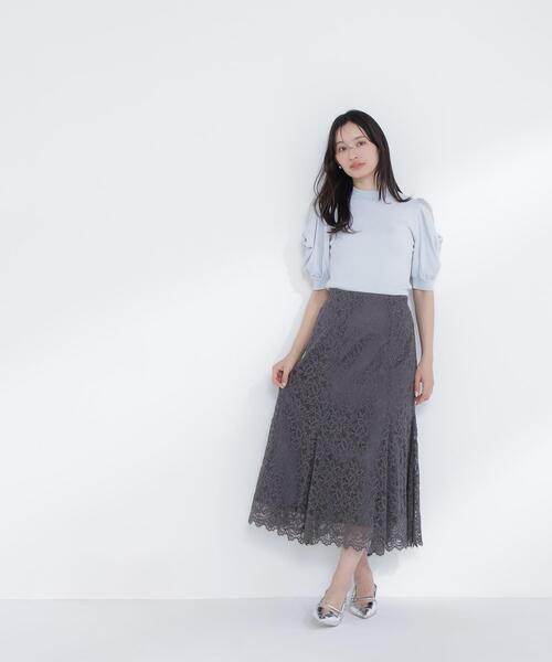 NATURAL BEAUTY BASIC(ナチュラルビューティーベーシック)の「◇シアーツイストスリーブニット(ニット/セーター・レディース・ブルー/ピンク/オフホワイト/ブラック・FREE)」の9枚目の写真