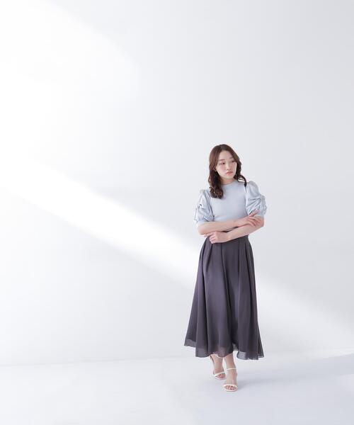 NATURAL BEAUTY BASIC(ナチュラルビューティーベーシック)の「◇シアーツイストスリーブニット(ニット/セーター・レディース・ブルー/ピンク/オフホワイト/ブラック・FREE)」の15枚目の写真