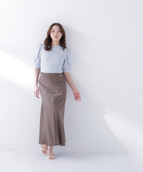 NATURAL BEAUTY BASIC(ナチュラルビューティーベーシック)の「◇シアーツイストスリーブニット(ニット/セーター・レディース・ブルー/ピンク/オフホワイト/ブラック・FREE)」の16枚目の写真