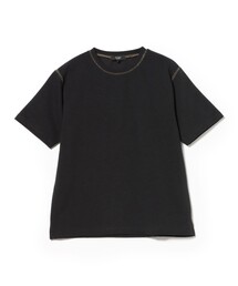【ユニセックス】ダンボール スラブ ステッチ クルーネック Tシャツ (吸水速乾)