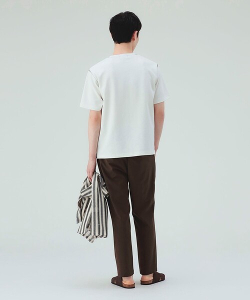 BEAMS HEART(ビームスハート)の「【ユニセックス】ダンボール スラブ ステッチ クルーネック Tシャツ (吸水速乾)(Tシャツ/カットソー・メンズ・ホワイト/ブラック・SMALL/MEDIUM/LARGE)」の5枚目の写真