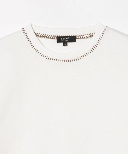 BEAMS HEART(ビームスハート)の「【ユニセックス】ダンボール スラブ ステッチ クルーネック Tシャツ (吸水速乾)(Tシャツ/カットソー・メンズ・ホワイト/ブラック・SMALL/MEDIUM/LARGE)」の9枚目の写真
